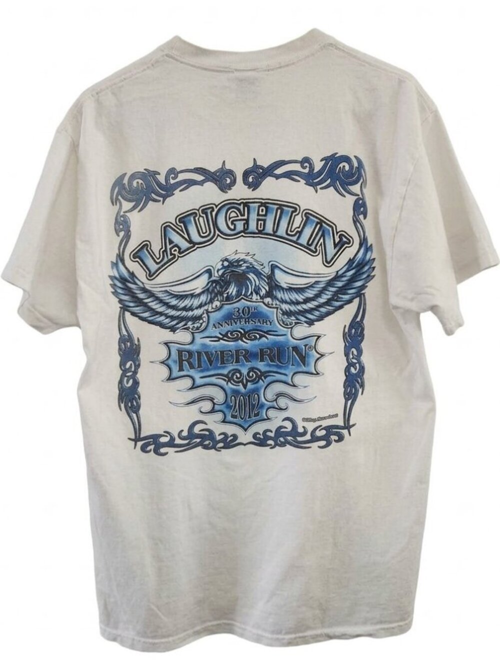 2012 Laughlin River Run T Shirt Large 30th Anniversary White Biker Eagle Graphic